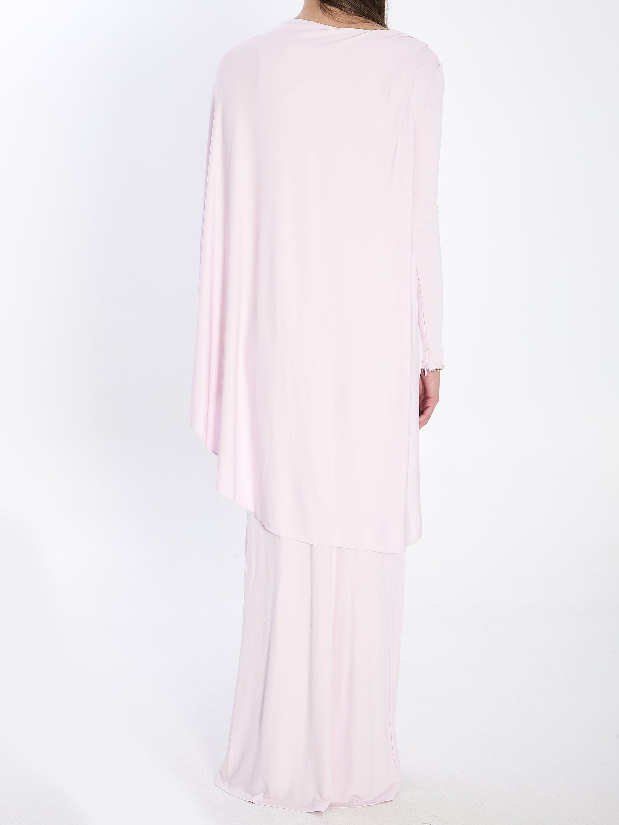 jersey drape midi dress