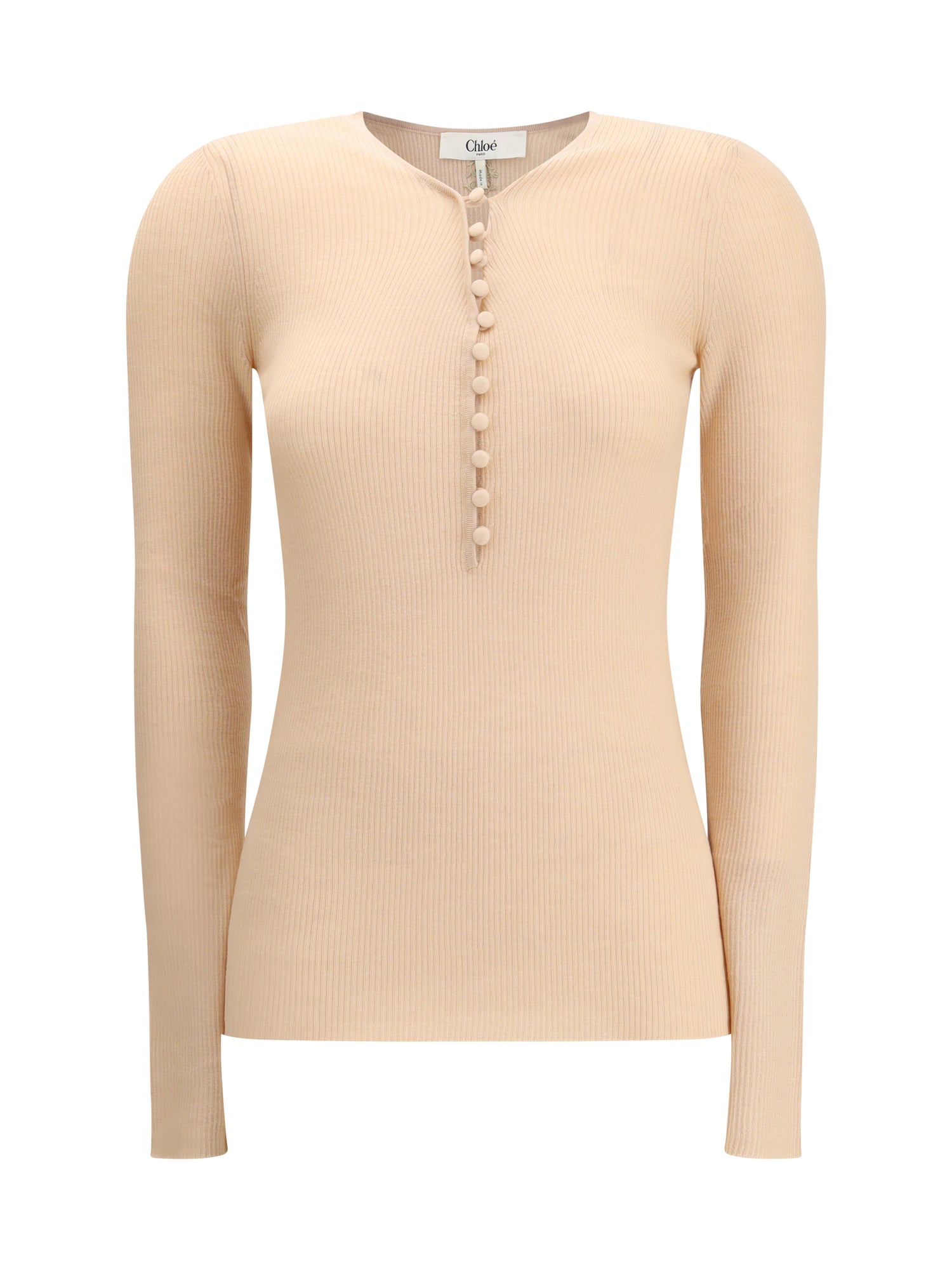 CHLOÉ L merino wool henley sweater