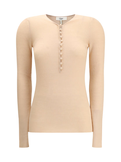 CHLOÉ L merino wool henley sweater