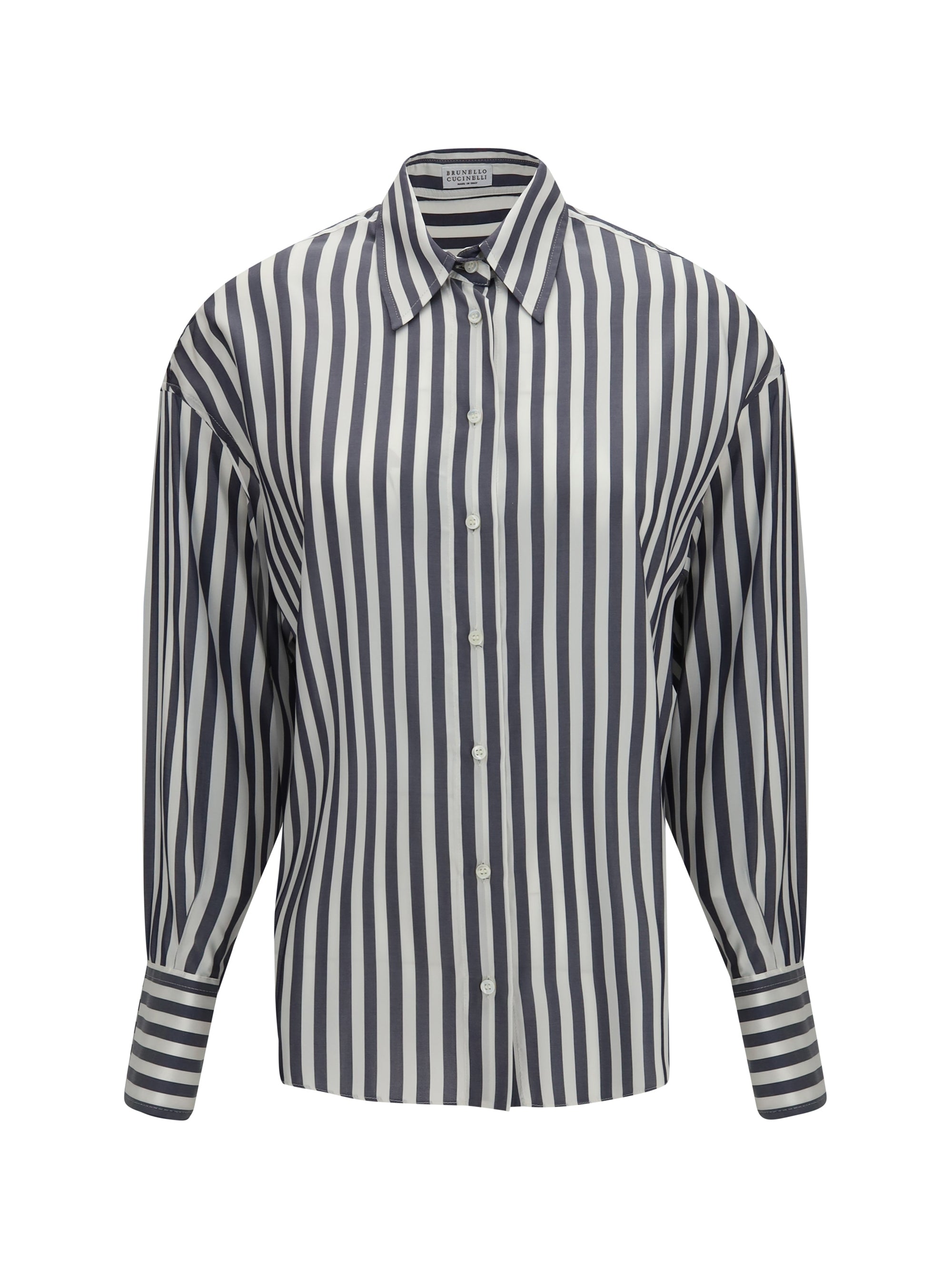 silk poplin striped shirt