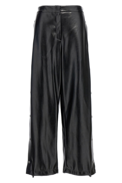 alter mat leather-effect fabric trousers