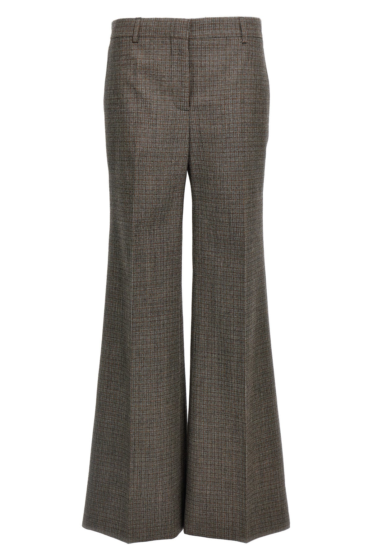 micro houndstooth wool trousers