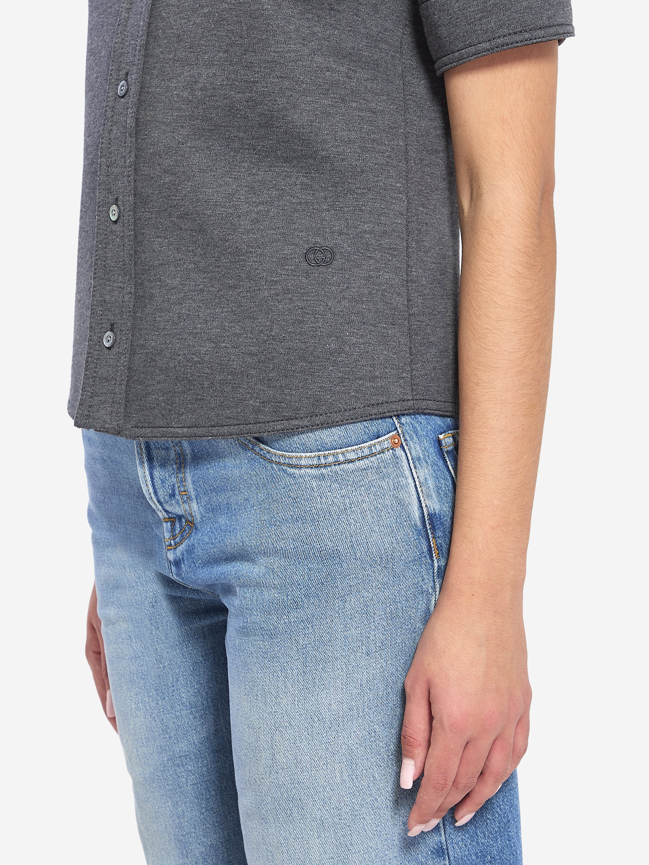 GUCCI 42 cotton and wool jersey shirt