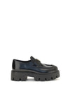 brushed leather loafers