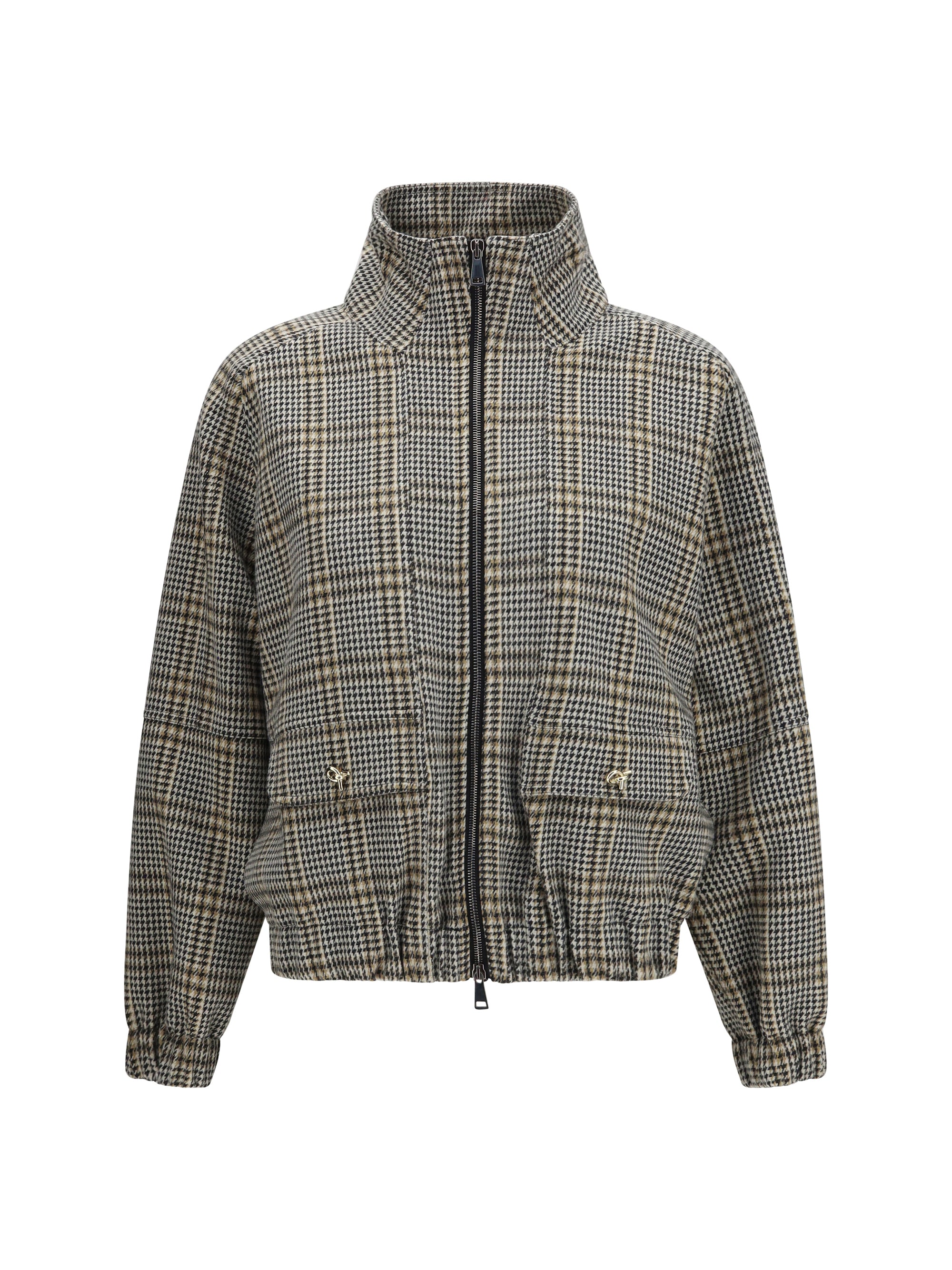 check jersey bomber jacket