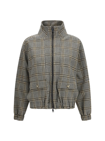 check jersey bomber jacket