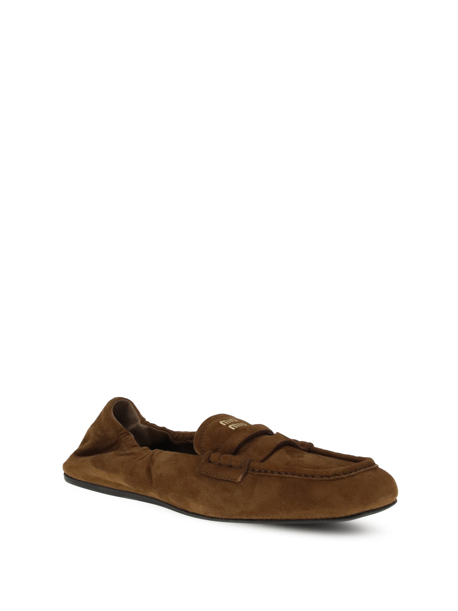 MIU MIU 39 suede ruches loafers