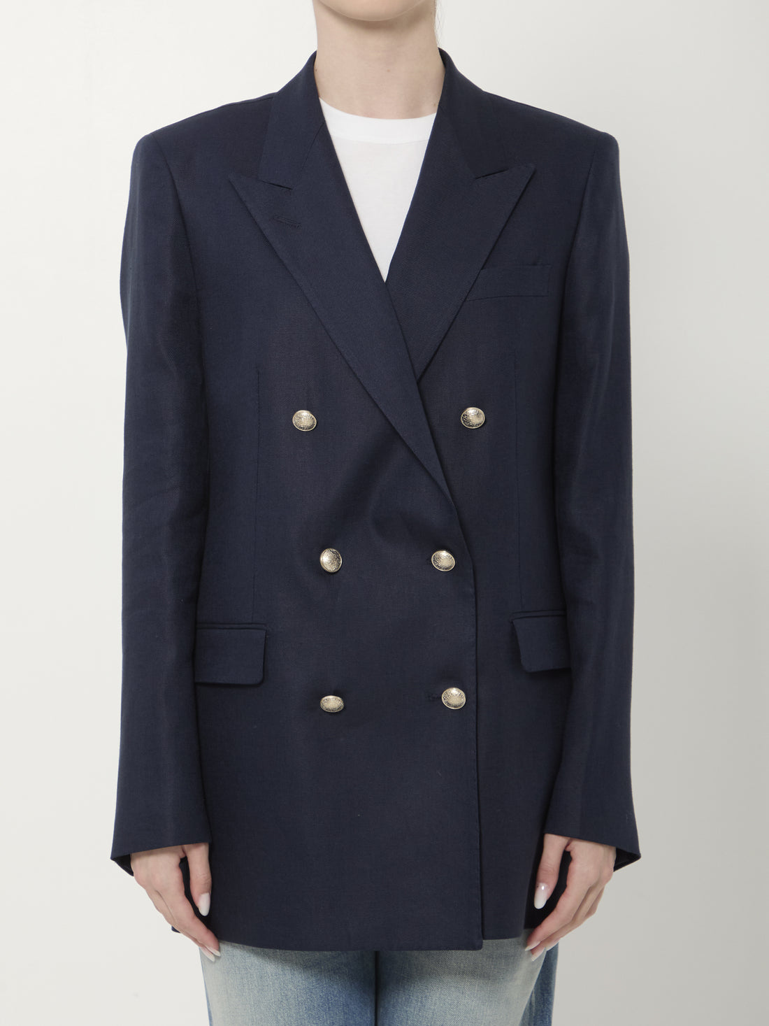 TAGLIATORE 40 double-breasted linen jacket