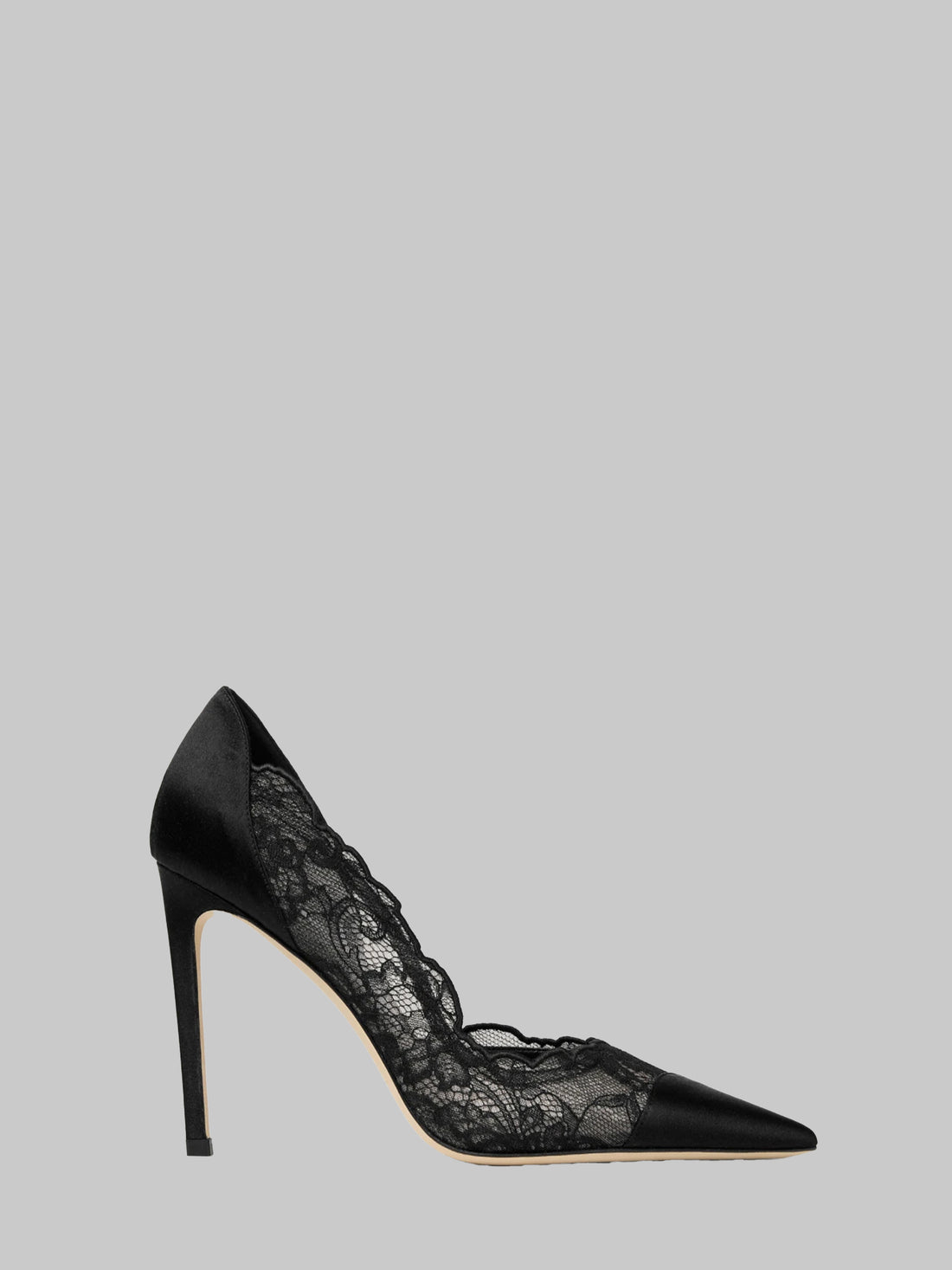 JIMMY CHOO 38½ brigitte 100 pumps in lace and satin