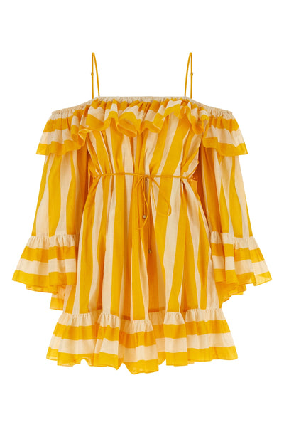 daylight striped cotton curled dress