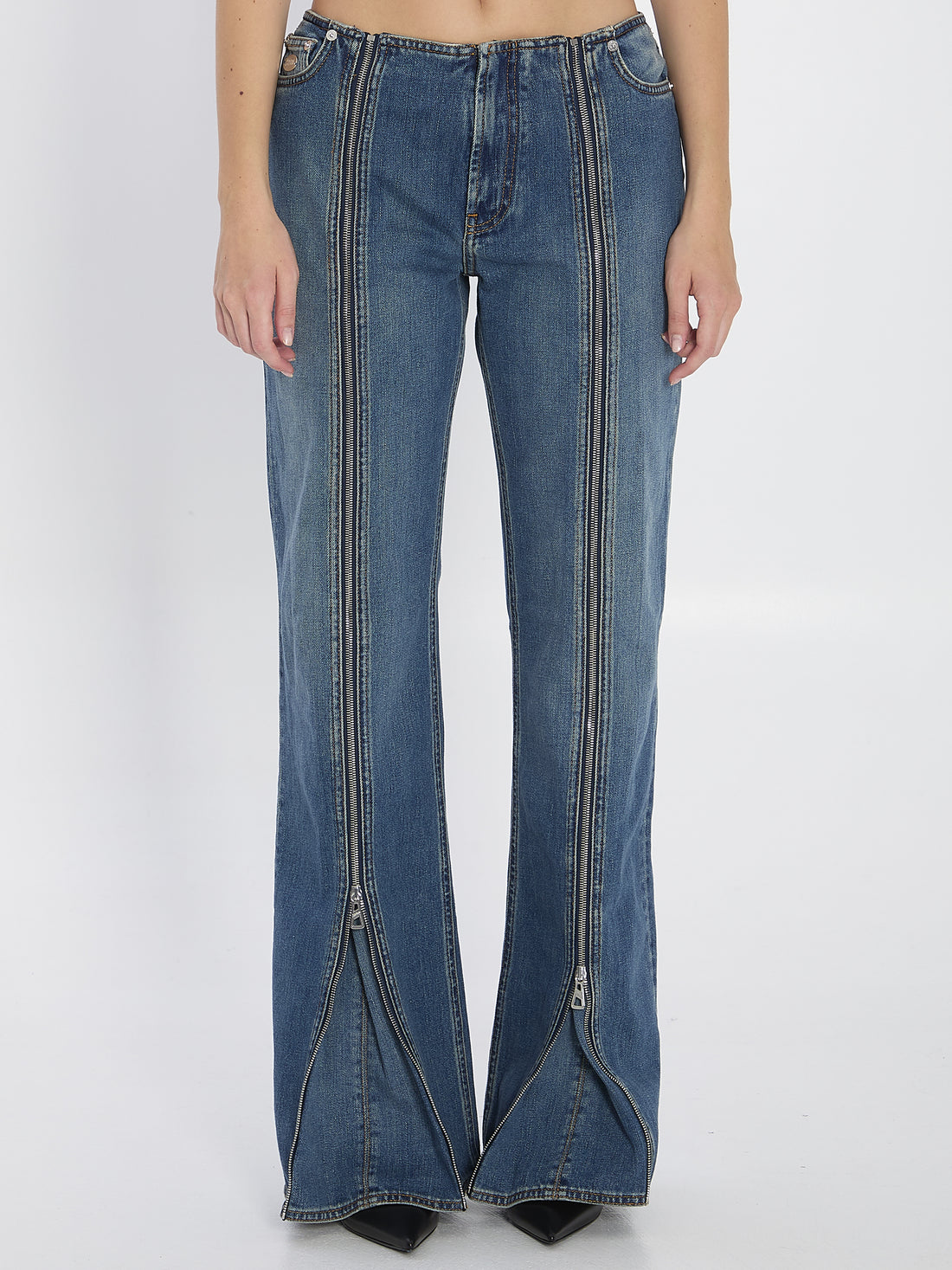 JEAN PAUL GAULTIER 27 denim front zipped trousers