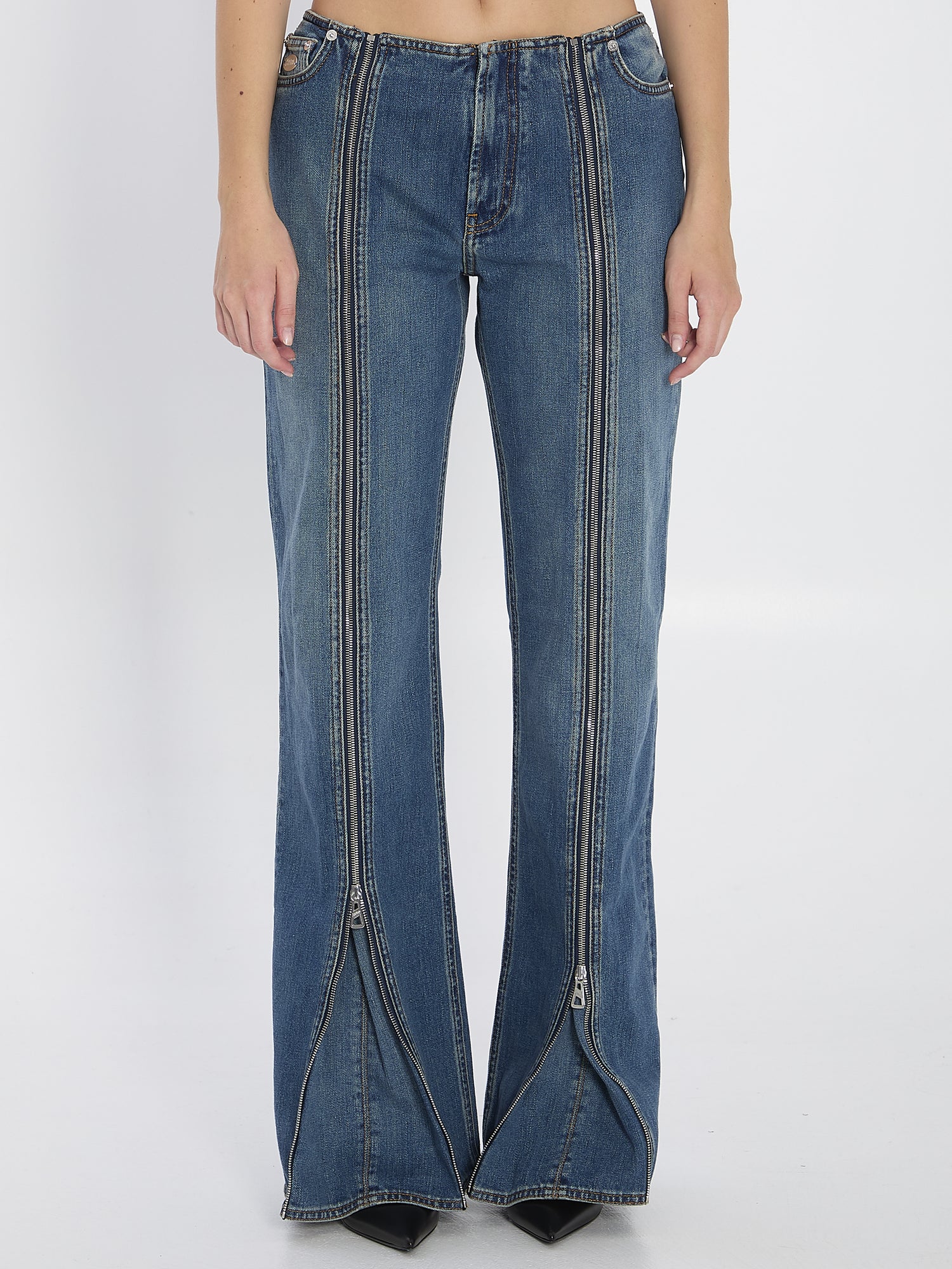 JEAN PAUL GAULTIER 27 denim front zipped trousers