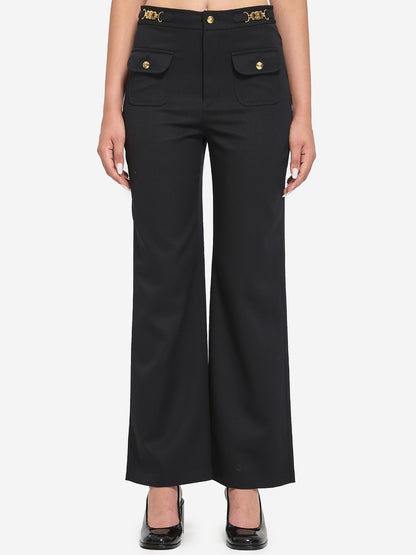 CELINE 36 wool trousers with a diagonal weave