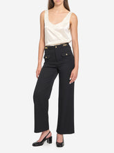 CELINE 36 wool trousers with a diagonal weave