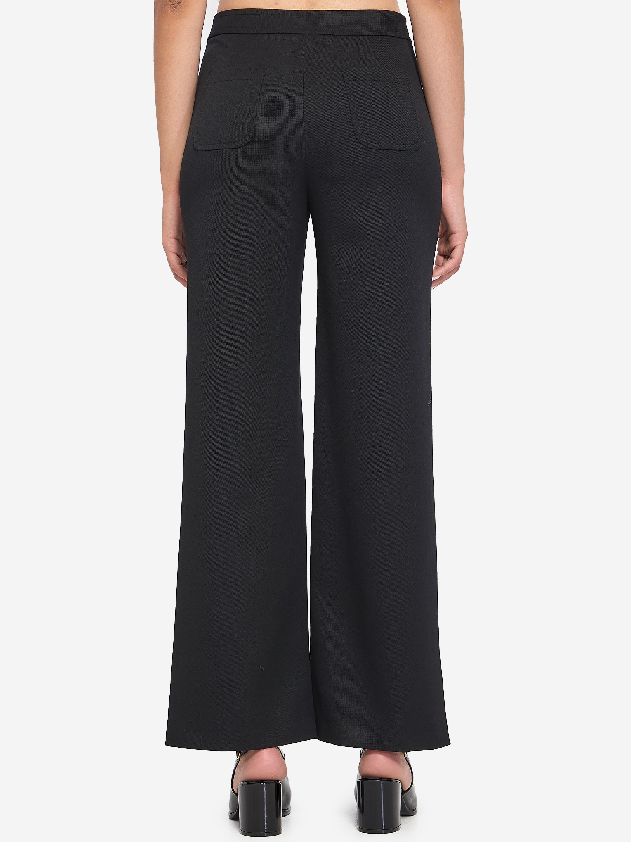 CELINE 36 wool trousers with a diagonal weave