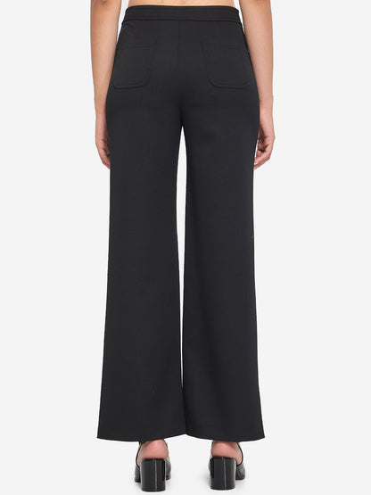 CELINE 36 wool trousers with a diagonal weave