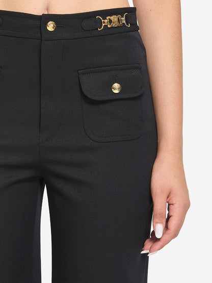 CELINE 36 wool trousers with a diagonal weave