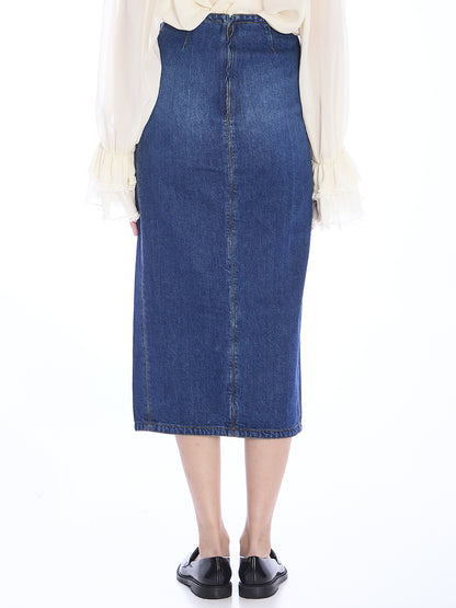 CHLOE 40 denim midi skirt