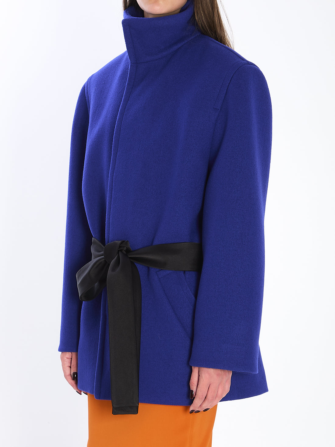 SAINT LAURENT 38 boxy belted coat in wool 