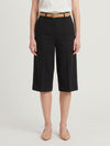 black stretch canvas bermuda shorts