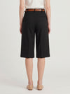 black stretch canvas bermuda shorts