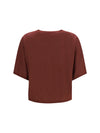 short-sleeve cashmere and silk sweater