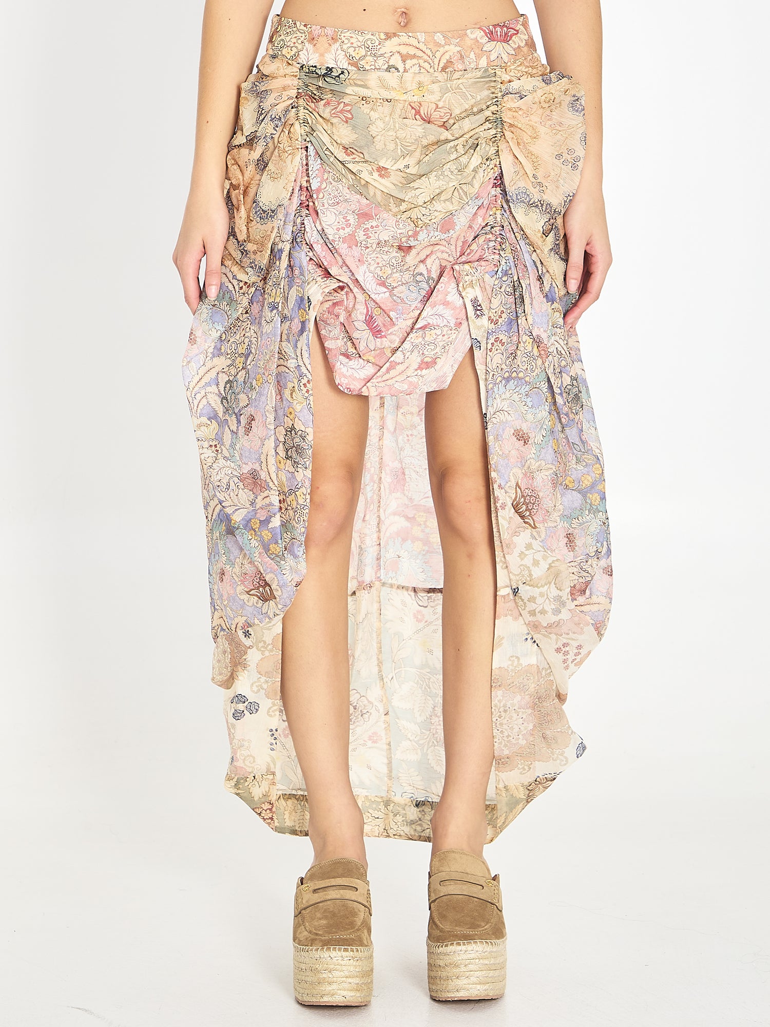 ZIMMERMANN 01 rebellion draped midi skirt