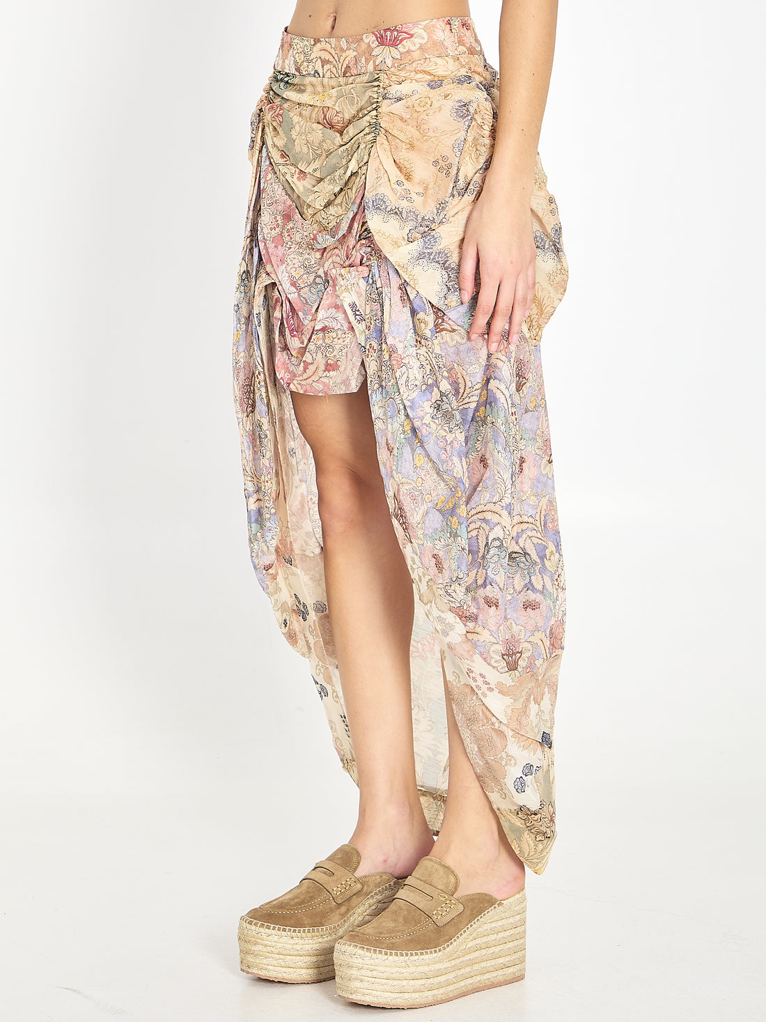 ZIMMERMANN 01 rebellion draped midi skirt