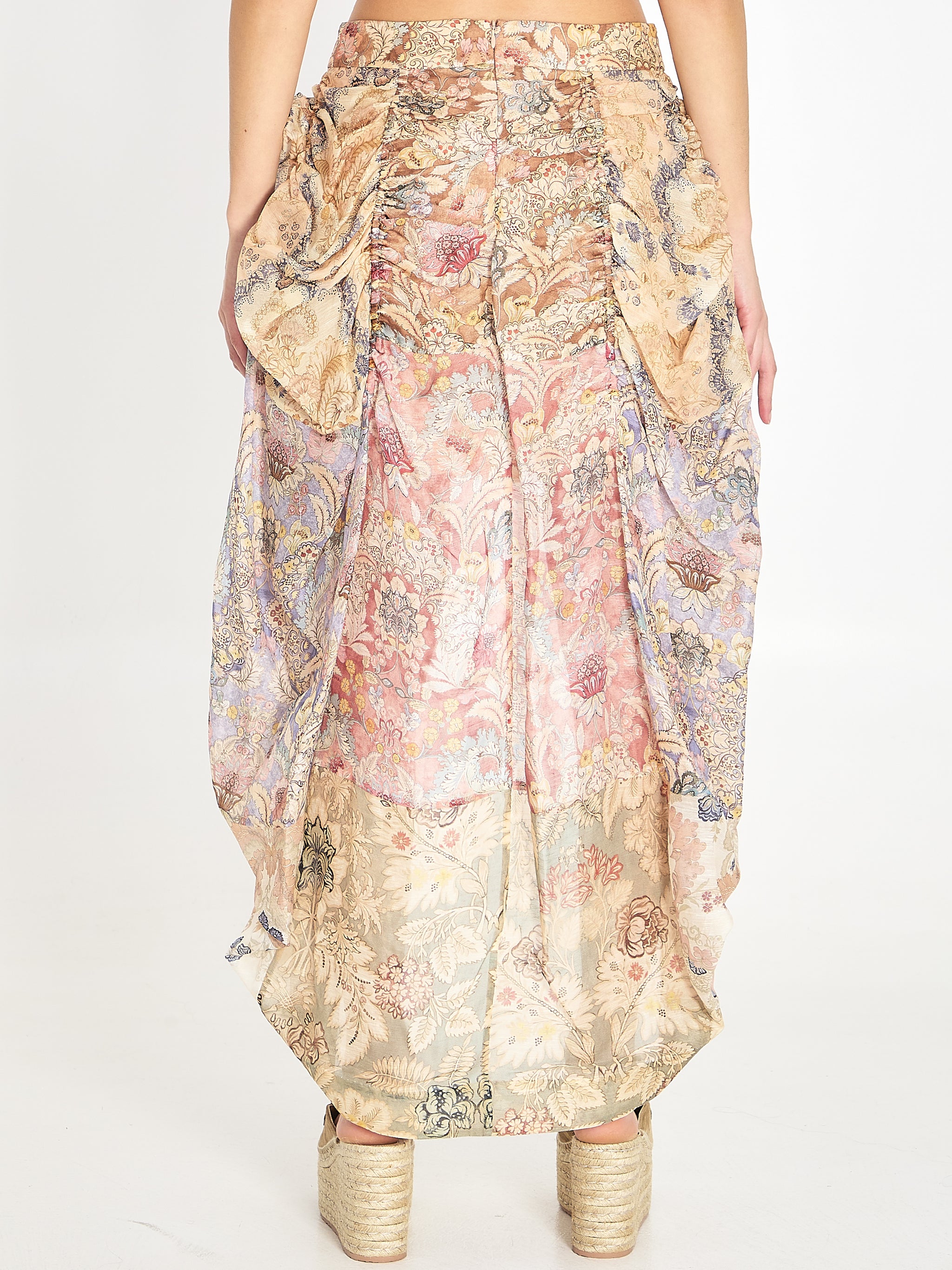 rebellion draped midi skirt