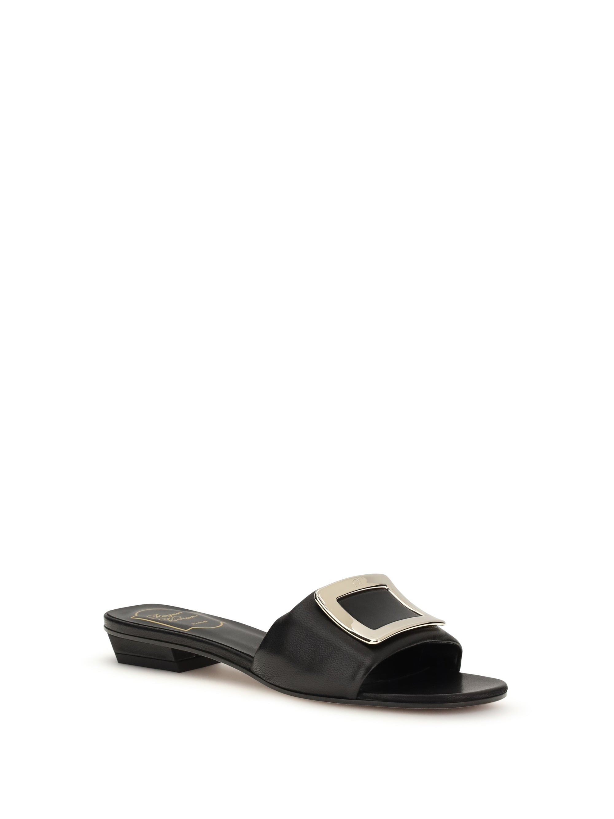leather slide sandals