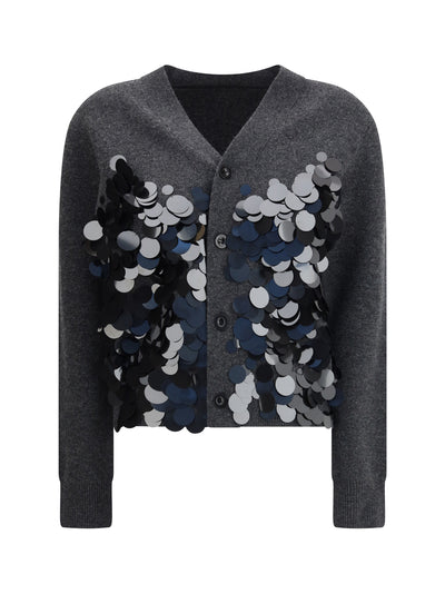 SACAI 3 sequined wool cardigan