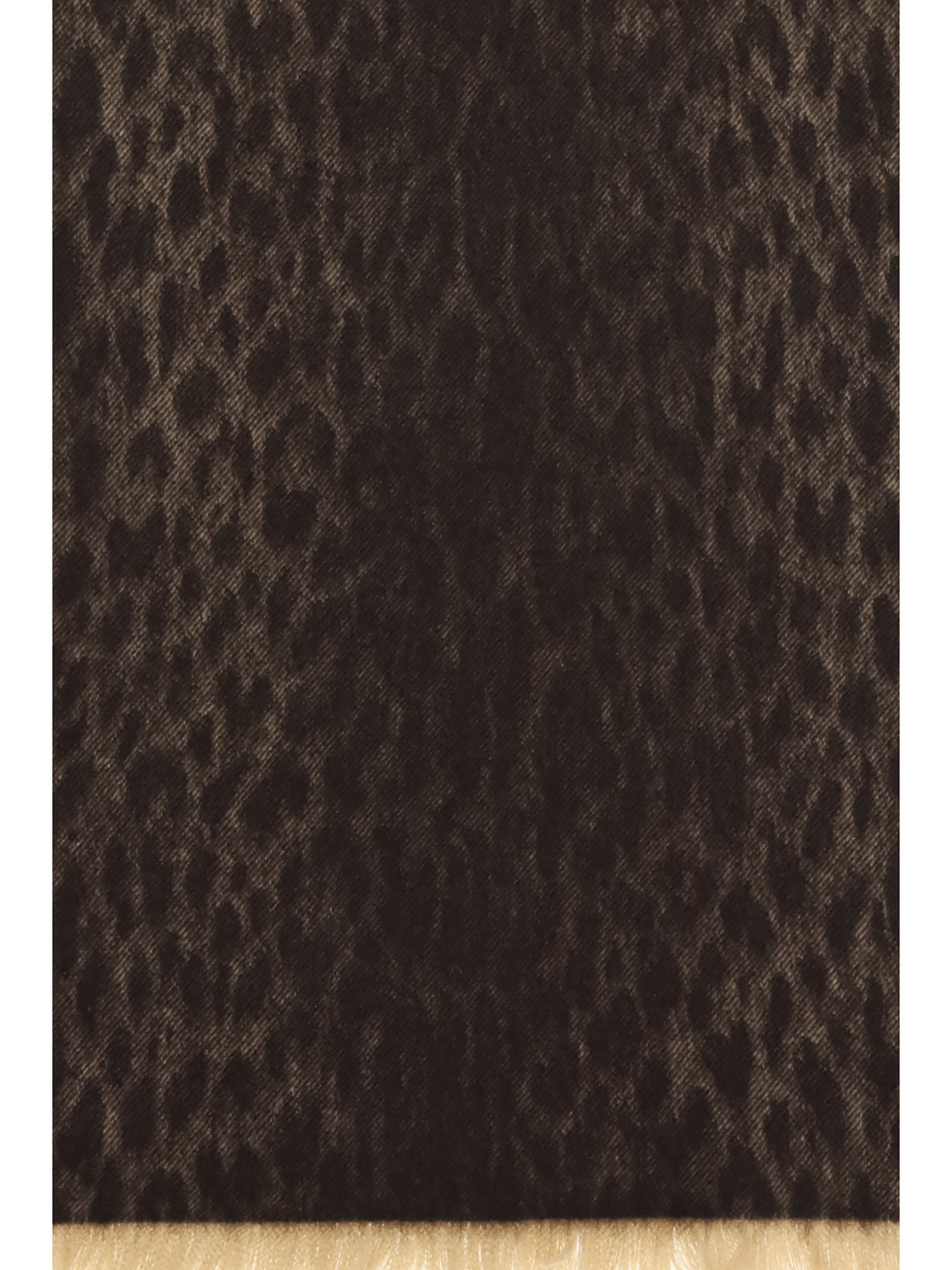 leopard-print wool scarf with monogram