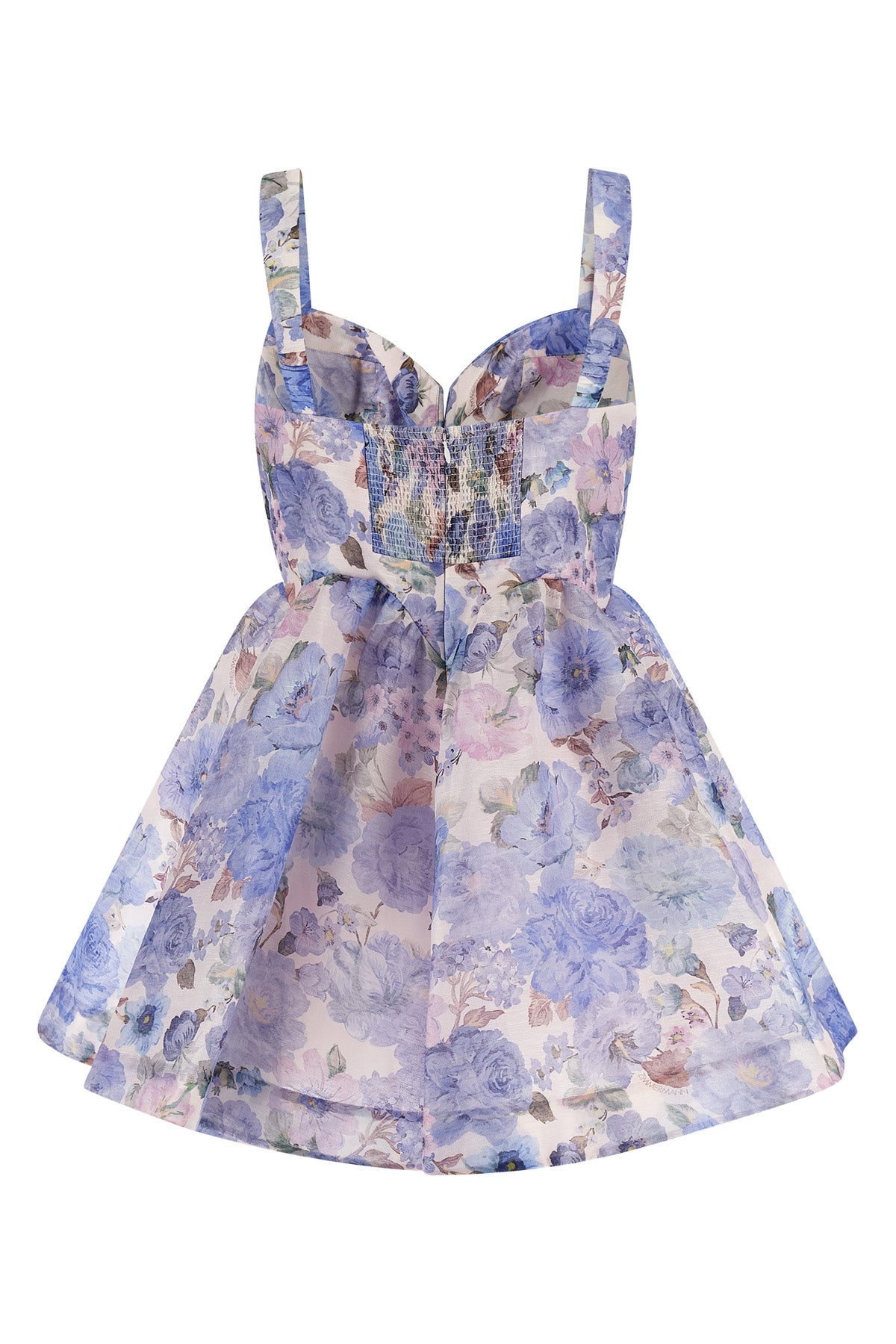 rebellion mini dress in silk organza and linen