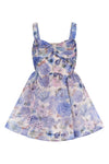 rebellion mini dress in silk organza and linen
