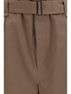 rounded poly-cotton twill pants
