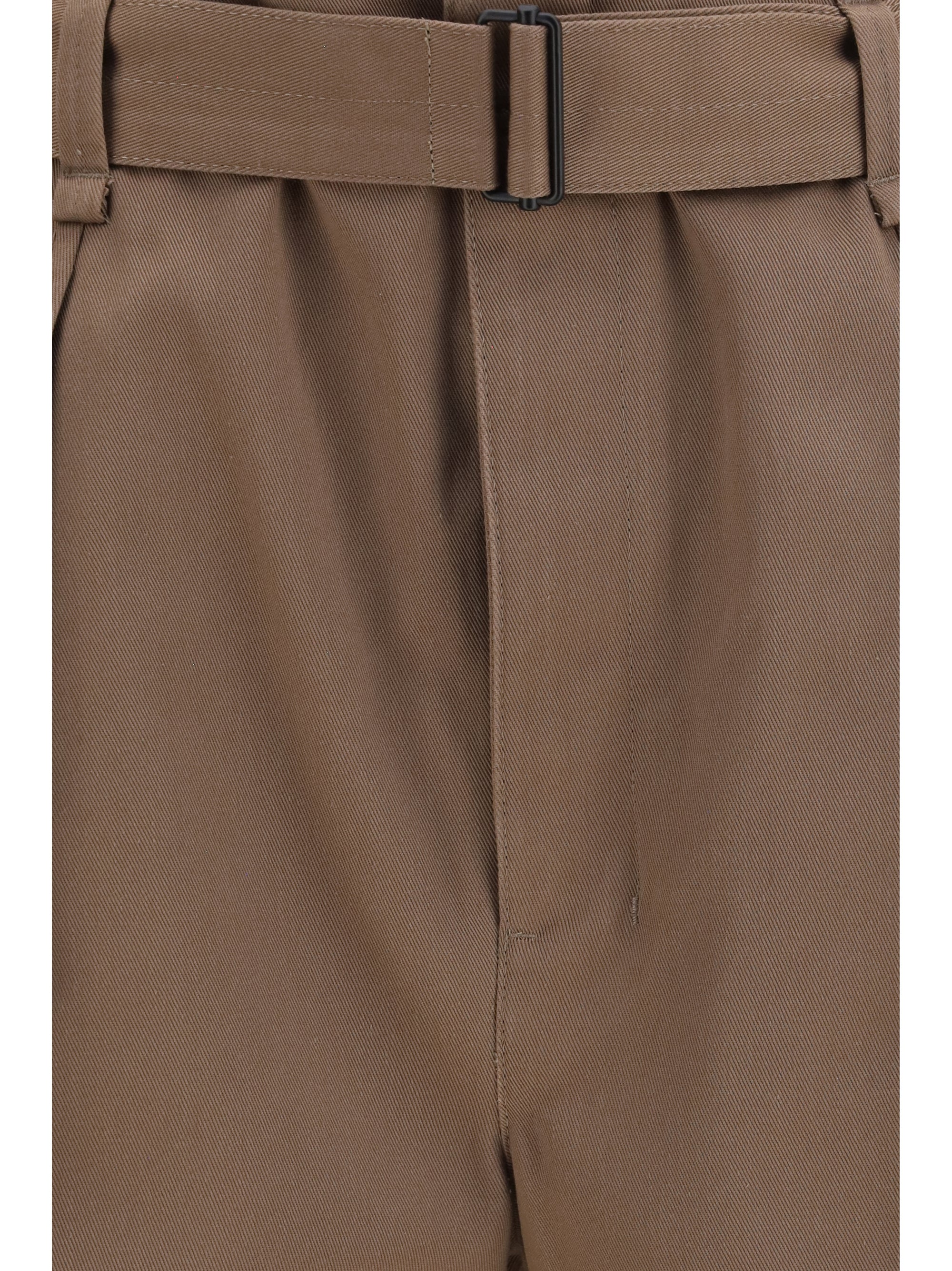 rounded poly-cotton twill pants
