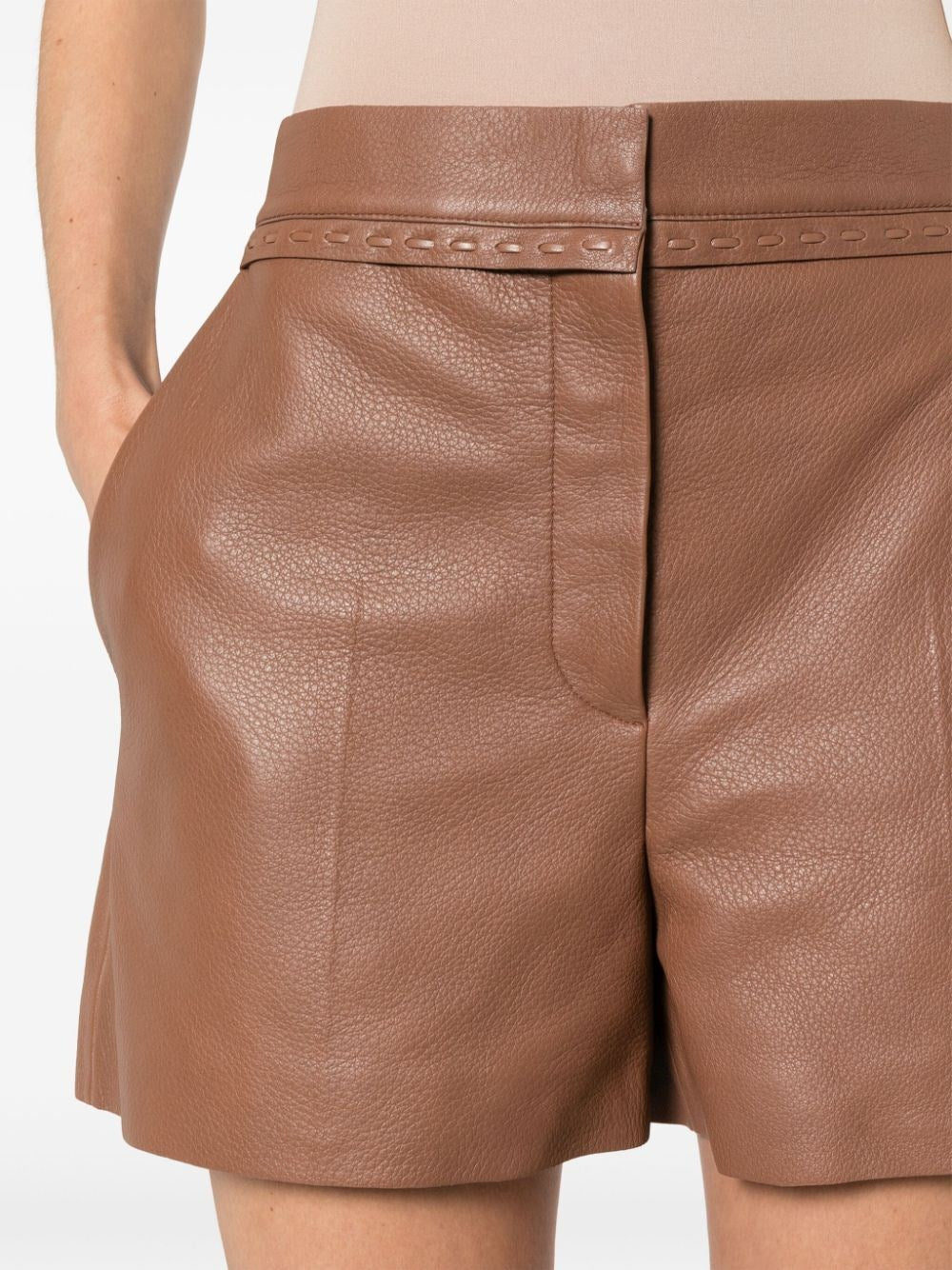 straight-cut leather shorts