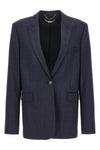 single-breasted wool flannel blazer