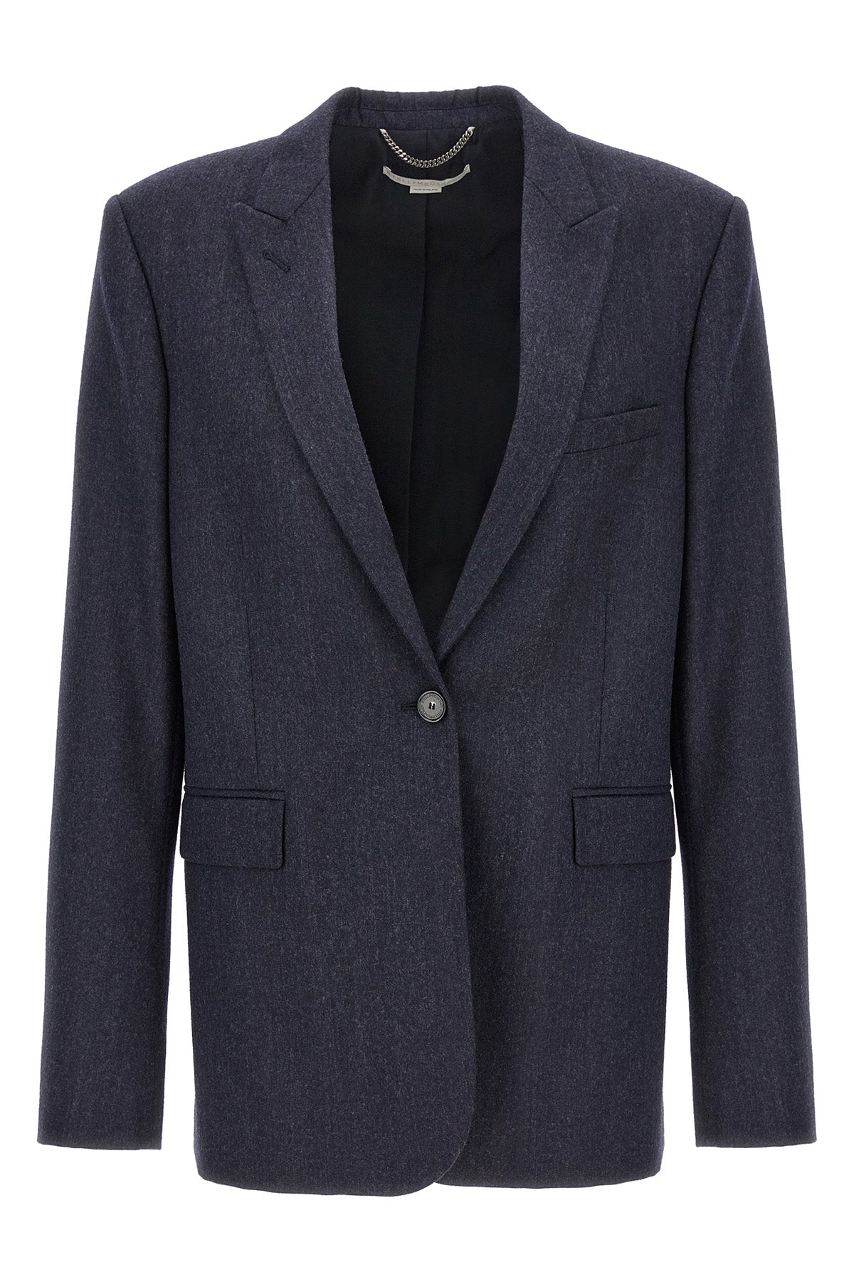 single-breasted wool flannel blazer