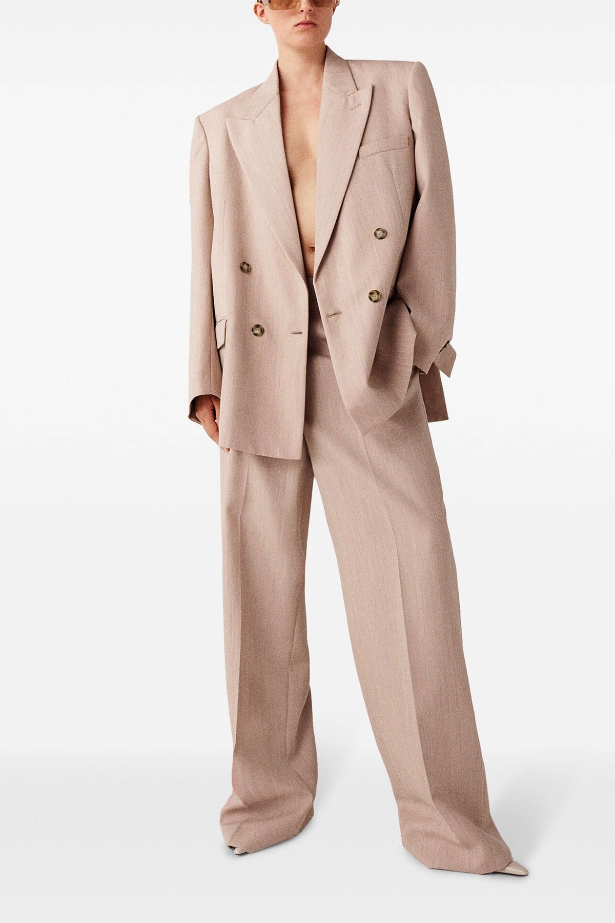 double-breasted wool blazer