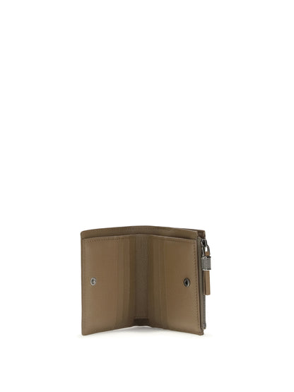 BRUNELLO CUCINELLI OS leather wallet with grain and shiny zipper pull