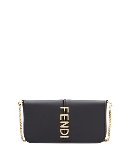 FENDI Fendigraphy FF Leather Wallet on Chain