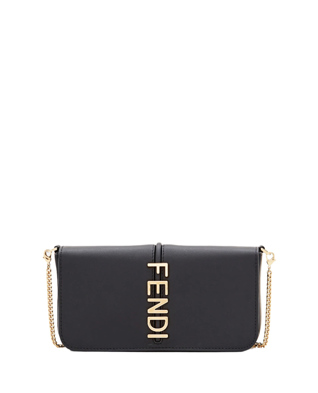 FENDI Fendigraphy FF Leather Wallet on Chain – Black