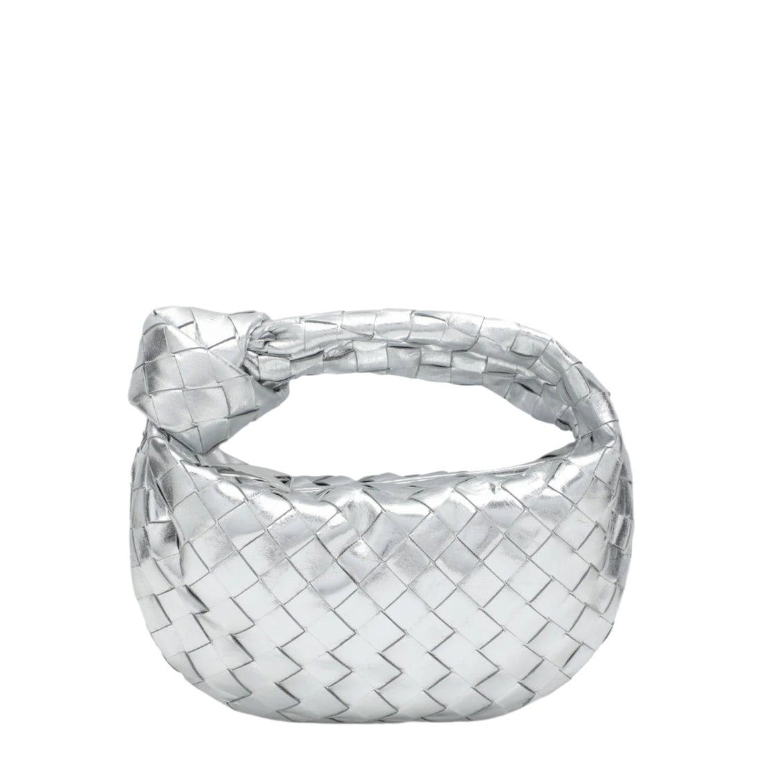 BOTTEGA VENETA Jodie Mini Leather Shoulder Bag – Silver