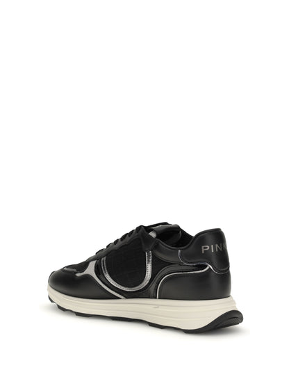 PINKO 36 leather zoe sneakers with mesh inserts