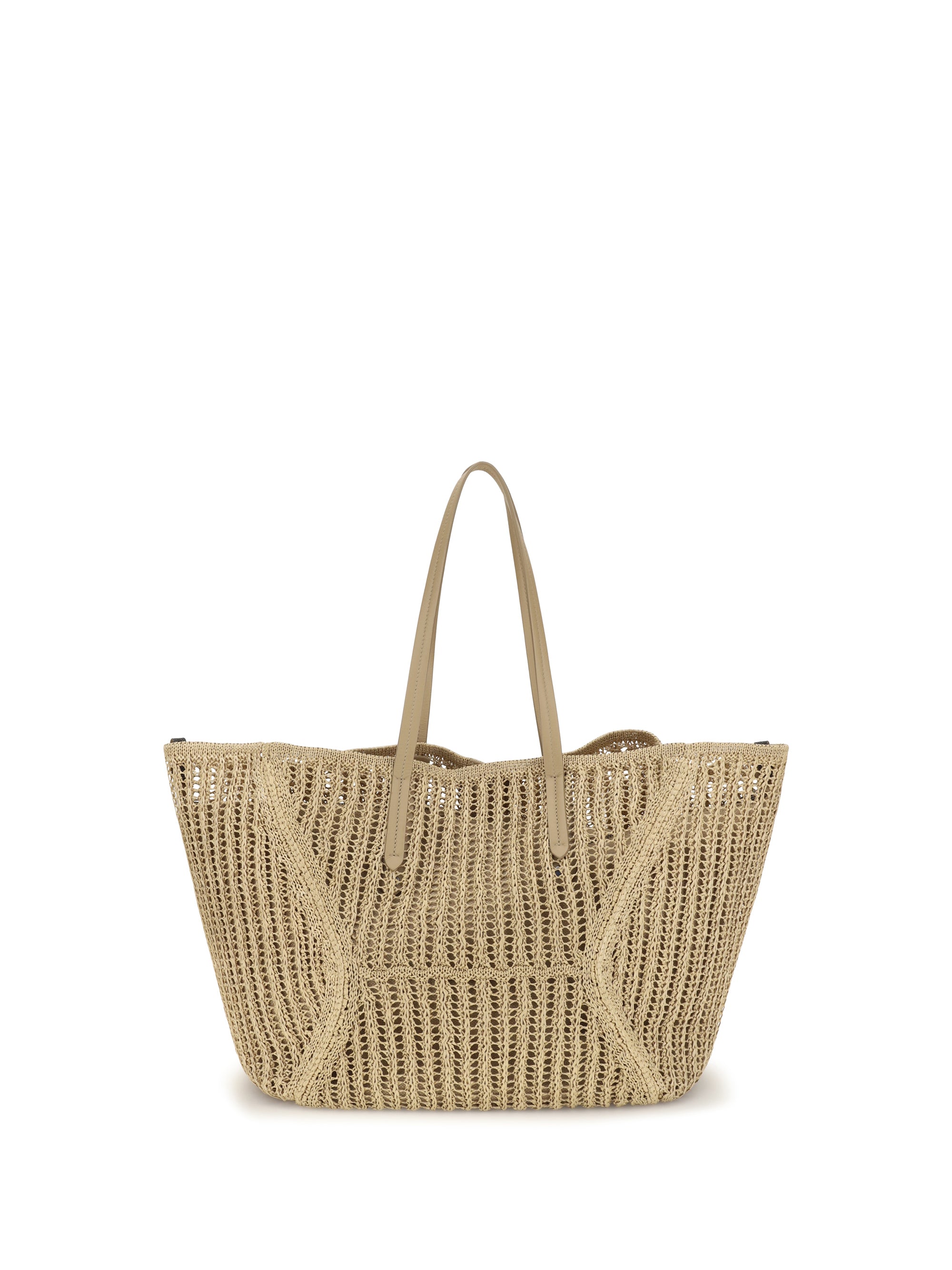 bc duo shoulder bag in raffia