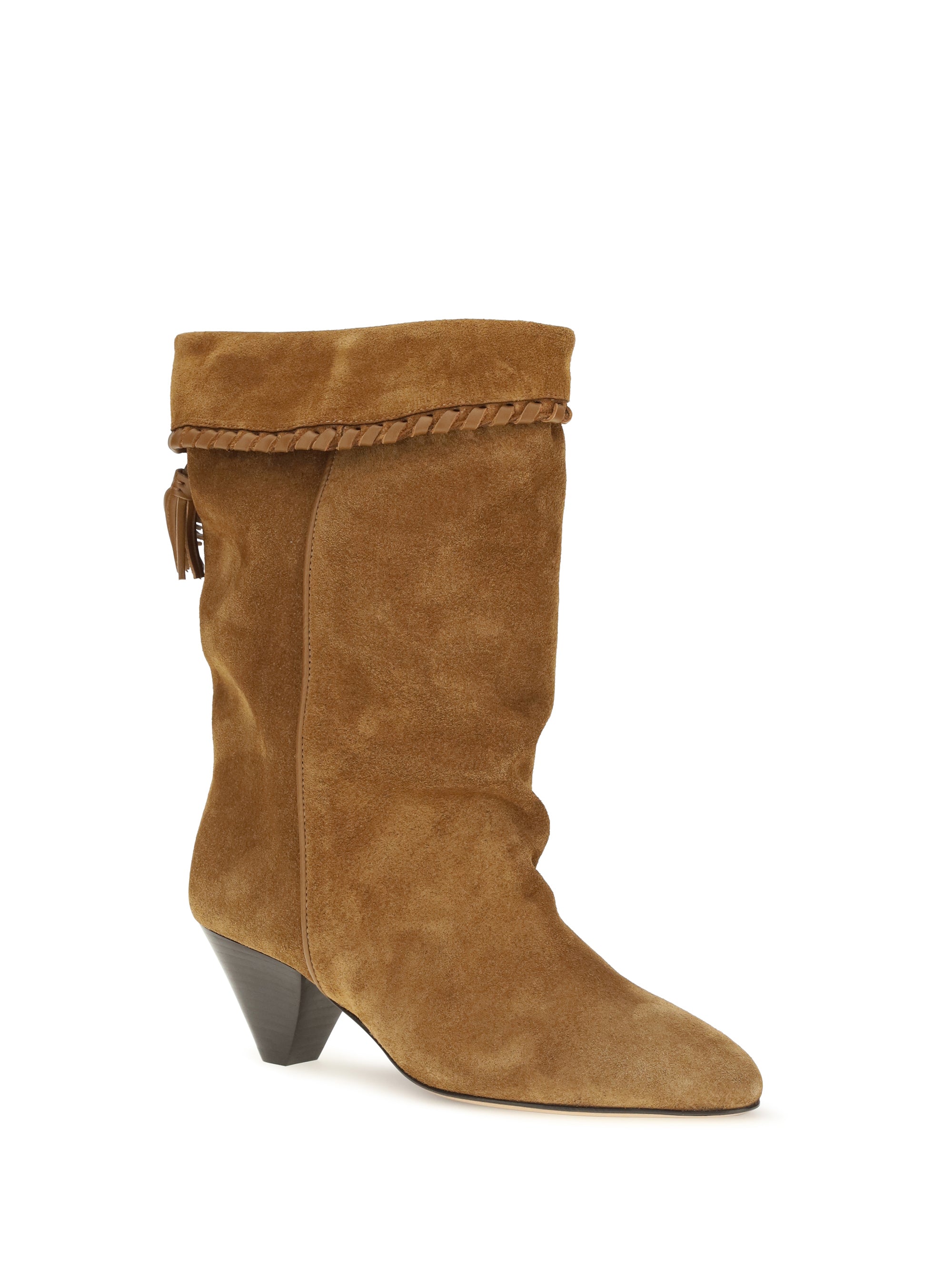 draped suede boots