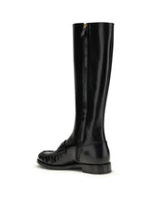 PRADA 37 smooth leather boots 