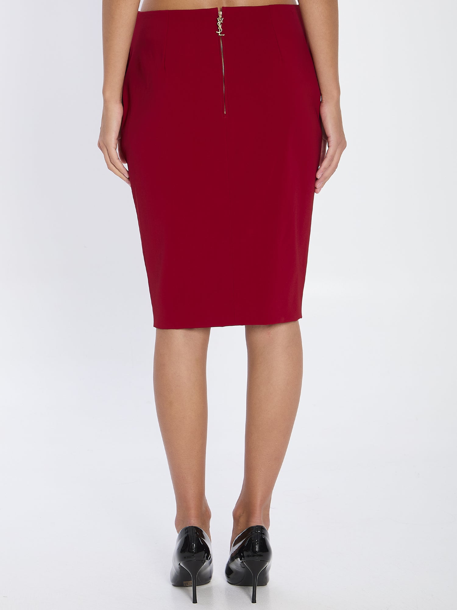 SAINT LAURENT 36 pencil skirt in red 