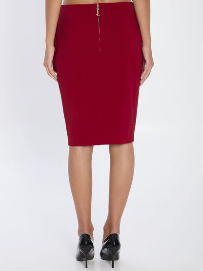 SAINT LAURENT 36 pencil skirt in red 